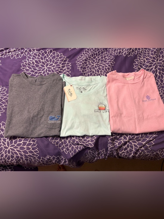 Tops - Set of three small short sleeve t shirts for women.,100% cotton